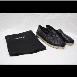 Chanel Black Quilted Espadrilles  - 100% Authentic